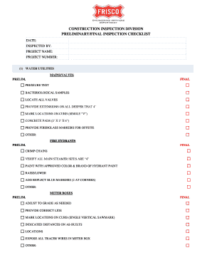 Construction Inspection Final Checklist