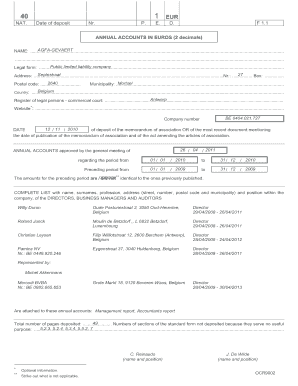 Formulaire belge des comptes annuels