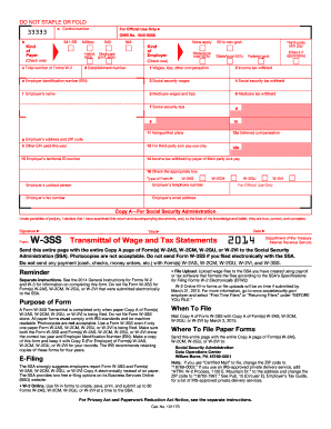 Form W-3SS Transmittal of Wage and Tax Statements