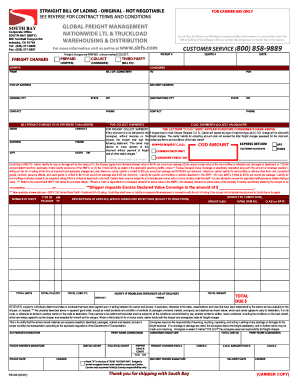 Straight Bill of Lading