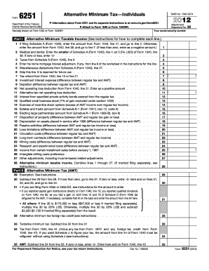 Form 6251 Alternative Minimum Tax