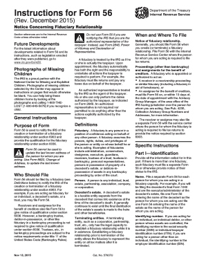 IRS Form 56 Notice Concerning Fiduciary Relationship