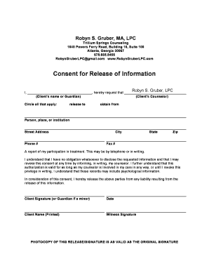 Consent for Release of Information