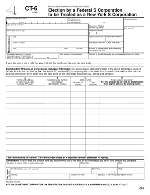 New York S Corporation Election Form