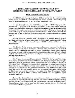 Fillable Online arkansas 2015 - 2016 Draft Multi-Family Housing ...
