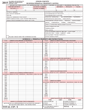 Union County Business Personal Property Listing