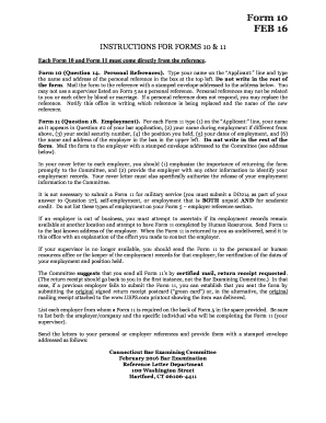 Connecticut Bar Examining Committee Form 10