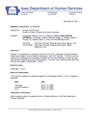 Child Care Provider Physical Examination Report