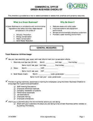 Green Business Checklist