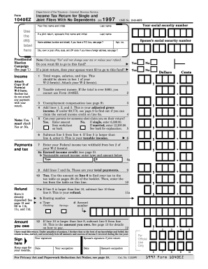Form 1040EZ Income Tax Return