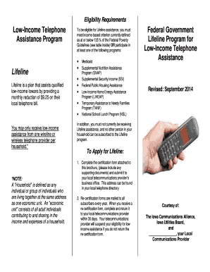 Iowa Lifeline Assistance Certification Form