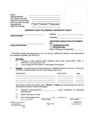 Arizona Proposed Resolution Statement