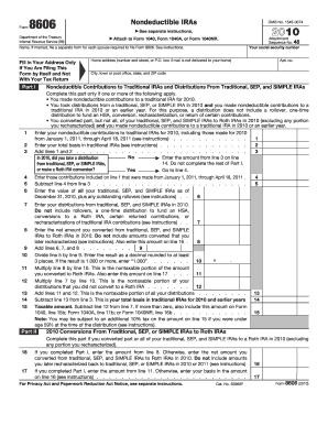 IRS Form 8606 Nondeductible IRAs