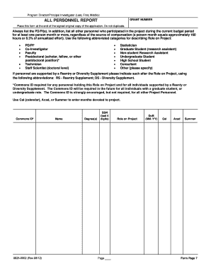 NIH Grant Application Personnel Form