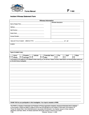 Incident Witness Statement Form