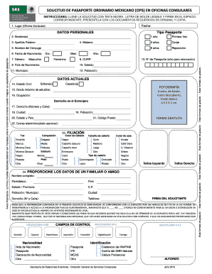 Solicitud de Pasaporte Ordinario Mexicano (OP5)