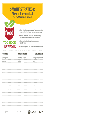 Shopping List Template