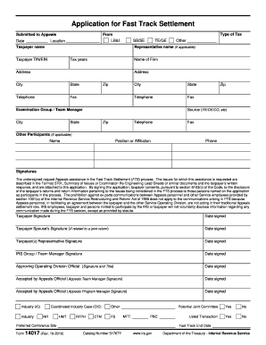 IRS Fast Track Settlement Application