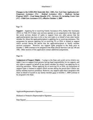 New York State Application for Assistance