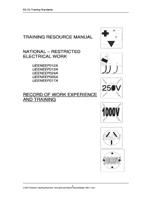 Electrical Work Training Record Form