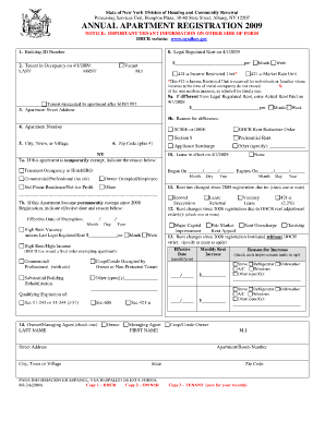 New York Annual Apartment Registration Form