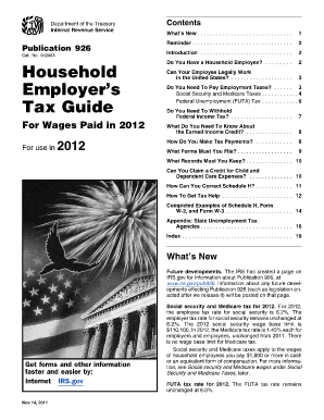 IRS Publication 926 Household Employer's Tax Guide