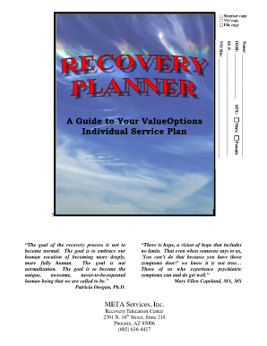 Recovery Planner for Individual Service Plan