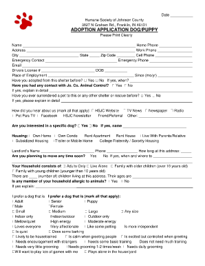 Dog Adoption Application