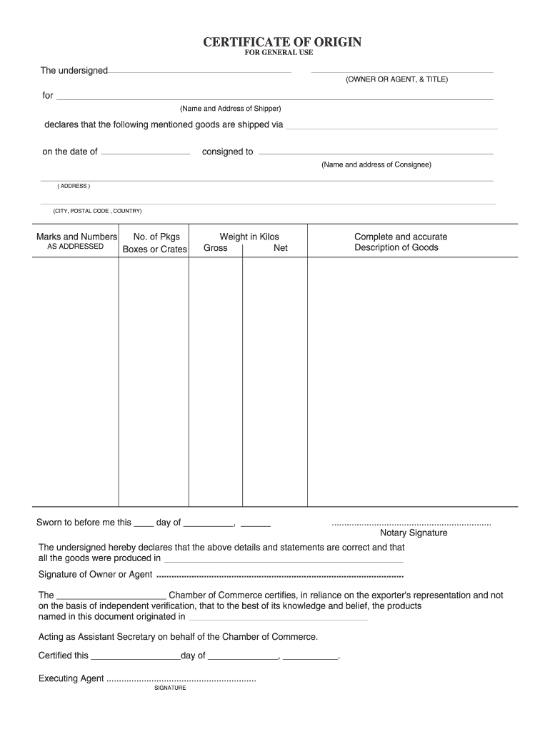 Certificate Of Origin Template - Fill Online, Printable, Fillable Intended For Nafta Certificate Template