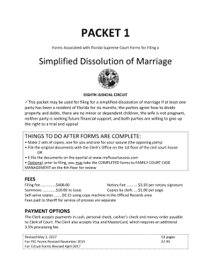 Florida Simplified Dissolution of Marriage Forms