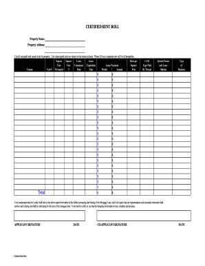 rent roll templates