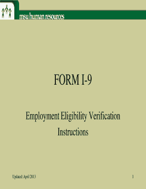 Form I-9 Employment Eligibility Verification