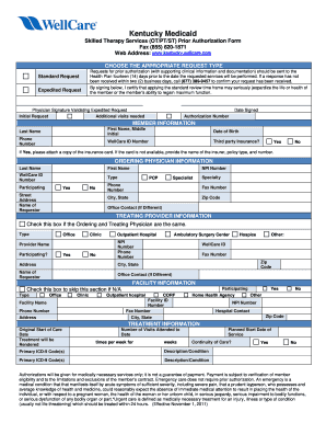 Kentucky Medicaid Skilled Therapy Prior Authorization Form