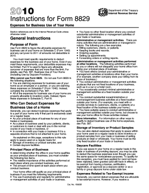 Instructions for Form 8829