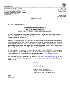 California Assessment Appeal Application