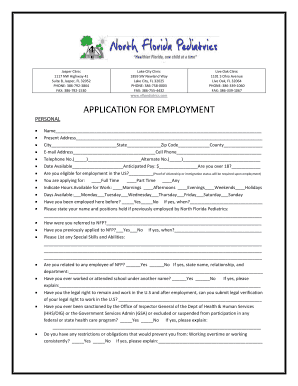 Application for Employment