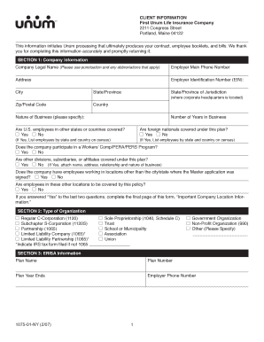 Unum Employee Benefits Application Form