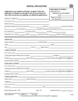 Rental Application Form