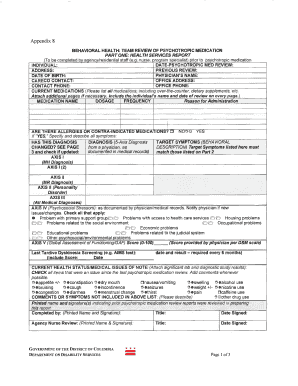 Behavioral Health Psychotropic Medication Review Form
