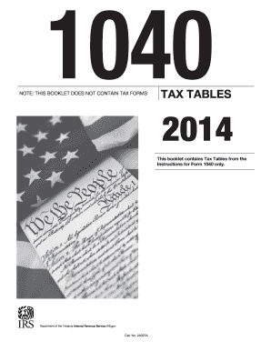 2014 IRS Tax Table