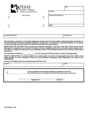 Texas Employment Verification Form