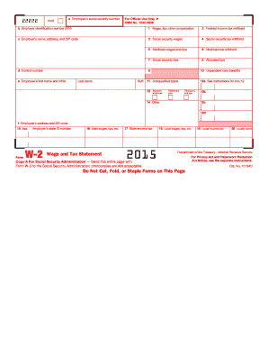 IRS Form W-2 Wage and Tax Statement