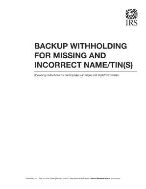 IRS Backup Withholding for Missing and Incorrect Name/TIN