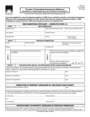 Florida Homestead Assessment Transfer Form