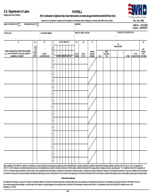 US Federal WH-347 Payroll Form