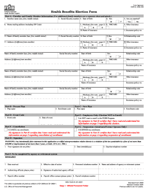 US Federal Employee Health Benefits Election Form