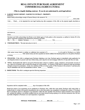 Commercial/Agricultural Real Estate Purchase Agreement