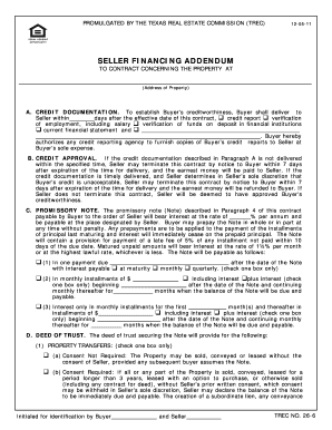 Texas Seller Financing Addendum