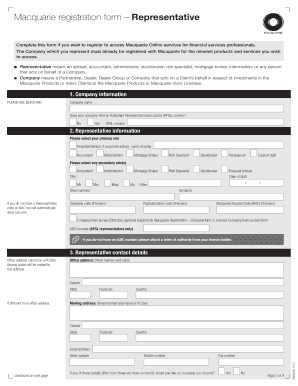 Macquarie Online Registration Form