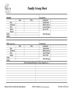 Family Group Sheet